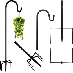 Crochet de jardin suspendu pour fleurs, mangeoires et lanternes 80 cm