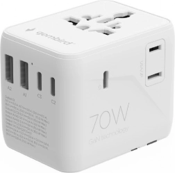 Universal 70 W travel adapter with USB and GaN technology