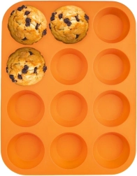 Silikoneform til muffins 12 stk orange