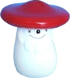 Plastic Toadstool Piggy Bank 12 cm