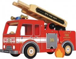 Wooden Fire Truck LE TOY VAN with Rotating Ladder