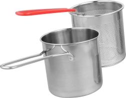 Mini stainless steel pot with frying basket