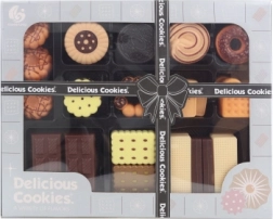 Set per bambini di cibo in plastica – wafer, biscotti, cioccolato e waffle