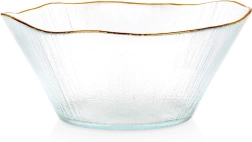 Saladier en verre avec bord doré 21 cm, 1,2 l