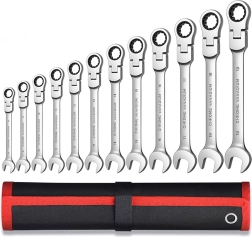 Set ratel steeksleutel-ringsleutels 8–19 mm, 12 stuks