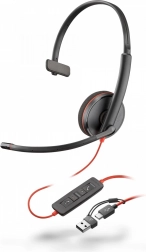Ensidet headset Poly Blackwire 3210 USB-C + USB-C/A