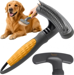 Purlov double-sided comb with rotating teeth for dogs and cats
