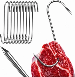 Steel hooks for smoking meat 15 cm (15 pcs)
