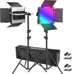 Neewer 2×660 pro ii rgb led lumières avec trépieds 200 cm