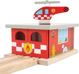 Stazione dei pompieri in legno con eliporto Bigjigs Rail