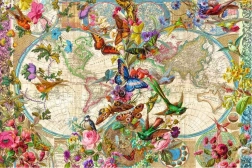 Puzzle Ravensburger Mappa del mondo – flora e fauna 3000 pezzi