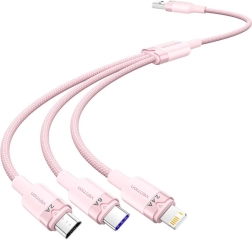 USB-kabel 3-in-1 6A, 1,5 m, roze – VENTION