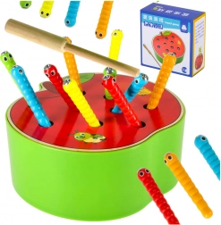 Gioco motorio magnetico per bambini – acchiappa il bruco – Mela