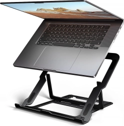 Aluminum laptop stand 10–17.3" with 8 positions, black
