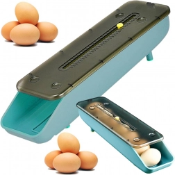 Stackable refrigerator egg organizer with dispenser and sliding lid