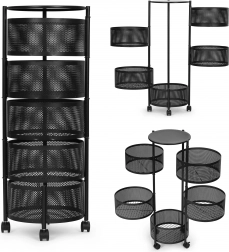 Kitchen shelf organizer with rotating shelves, 5 levels, metal, ModernHome