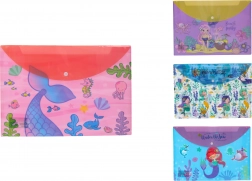 Snap-button folder with mermaid motif 36 × 26 cm