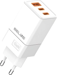 Netzteil-Ladegerät 65 W GaN mit 2× USB‑C und USB‑A, weiß