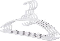Witte draaibare antislip kledinghangers, set van 4 stuks