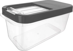 Boîte de rangement pour capsules, poudre et nourriture, grise, 7,5 l