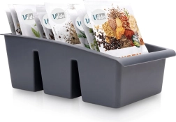 Grauer Organizer für Gewürzbeutel 25 × 15 × 9 cm