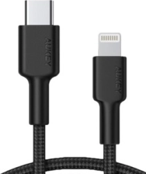 Kabel Lightning na USB‑C 1,2 m, črn, najlonsko pleten