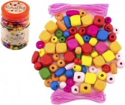 Perline di legno colorate con elastici