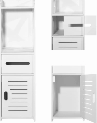 Bílá koupelnová skříňka 80 cm s policemi