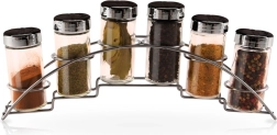 Portaspezie con barattoli di vetro, set da 7 pezzi
