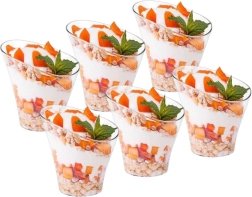 Plastowe kubeczki na desery i przekąski 180 ml, 6 szt.