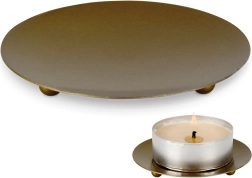 Metal gold candle holder 8.5 cm