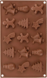 Moule de Noël en silicone pour biscuits et pralines orange