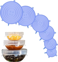 Silikonski raztegljivi pokrovčki za živila – set 6 kosov – Set