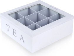 Træorganizer til teposer 22 × 22 × 8,5 cm, 9 rum