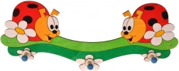 Wooden wall hook with three hooks Ladybugs DoDo
