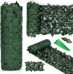 Umelý živý plot 300 × 50 cm, tmavozelený balkónový kryt s maskovacím efektom