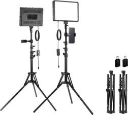 Neewer BP300 kit de studio avec deux lampes LED, trépieds et supports pour téléphone