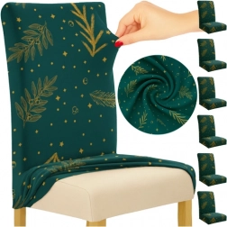 Christmas elastic chair covers RUHHY, green, set of 6