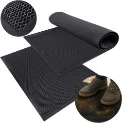 Indgangsmåtte 90 × 60 cm RUHHY gummi, skridsikker 3D-gitter
