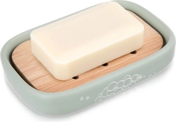 Portasapone GREENISH con vaschetta e inserto in bambù