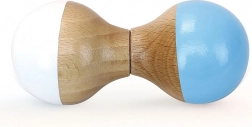 Houten rammelaar wit-blauw