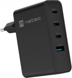 Netzladegerät Natec Ribera GaN 3xUSB-C + 1x USB-A 100W Schwarz