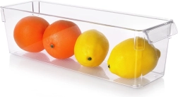 Organizer per frigorifero 36 × 10,5 × 10 cm – box in plastica trasparente con maniglie