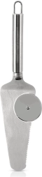 Spatule en acier inoxydable Orion avec découpe-pizza 28 cm