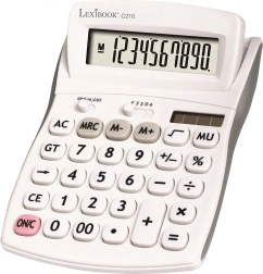 10-digit calculator with adjustable screen angle