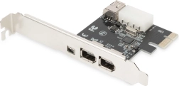 PCIe FireWire 800/400 controller med low-profile beslag, 2× ekstern + 1× intern