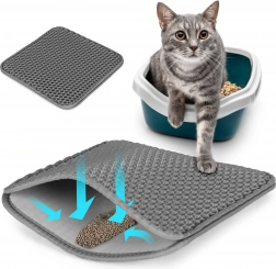 Double-layer litter mat for cats, gray PETSI