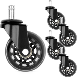 Kotači od kaučuka za uredsku stolicu 63 mm, klin 10 mm, 5 kom