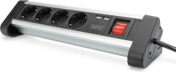 Multipresa da ufficio 45° con 4 prese, 2x USB (5V/2A), rotazione 290°