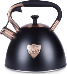Steel kettle with whistle 3 l, matte black